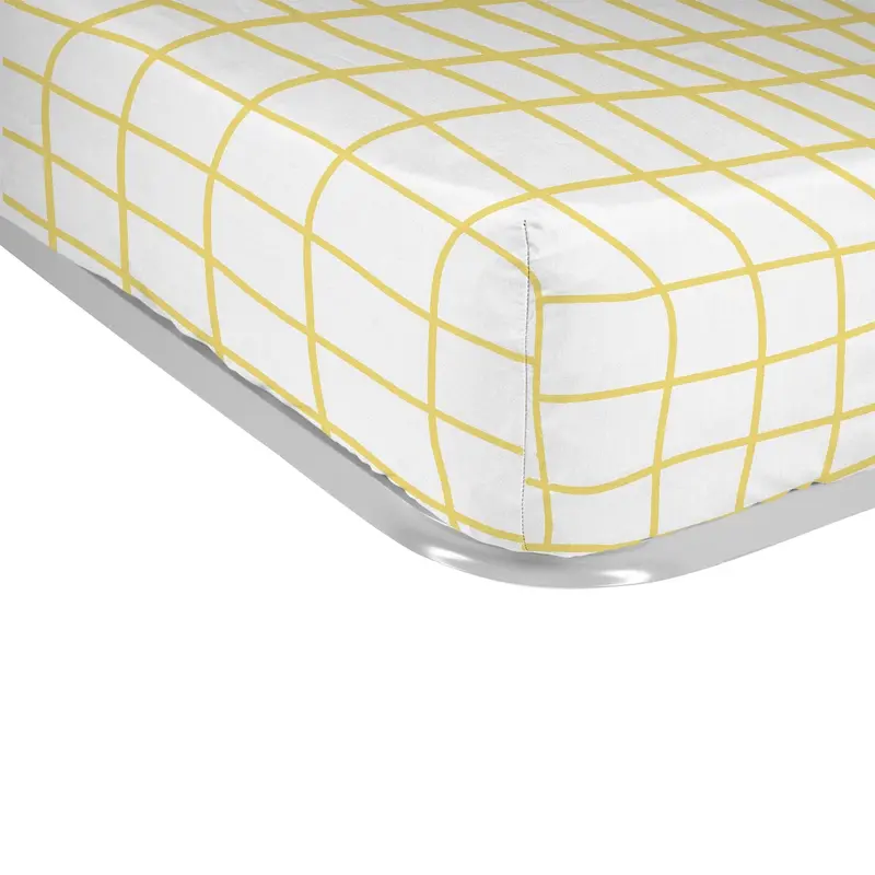 Sábana bajera estampada Cuadro Amarillo