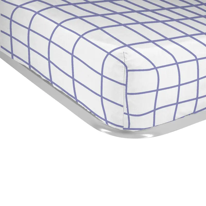 Sábana bajera estampada Cuadro Lavanda