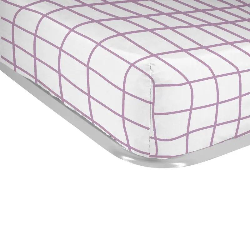 Sábana bajera estampada Cuadro Malva
