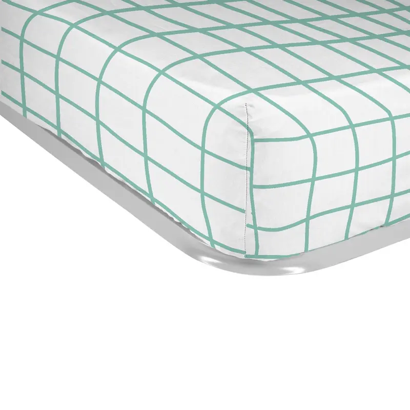 Sábana bajera estampada Cuadro Verde