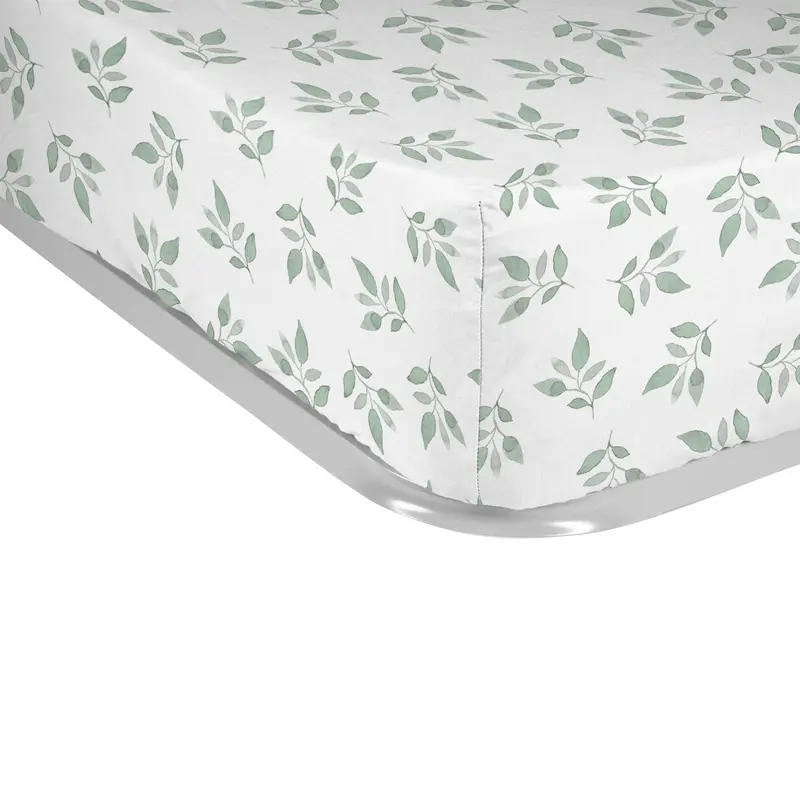 Sábana bajera estampada Hojitas