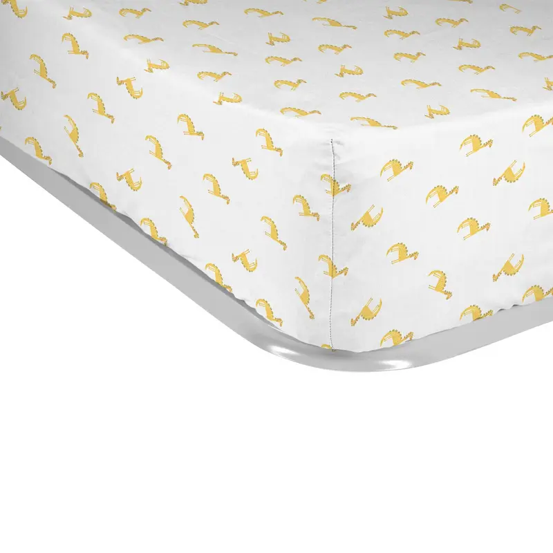 Sábana bajera Infantil estampada Dino Amarillo