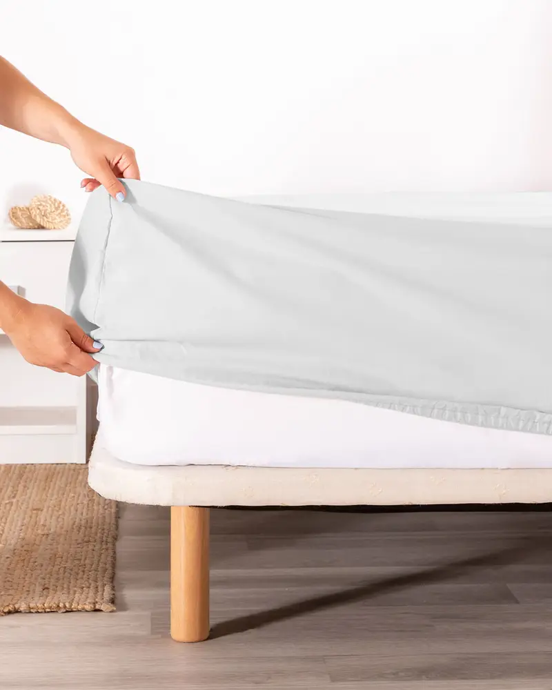 Sábana Bajera Lisa Gris