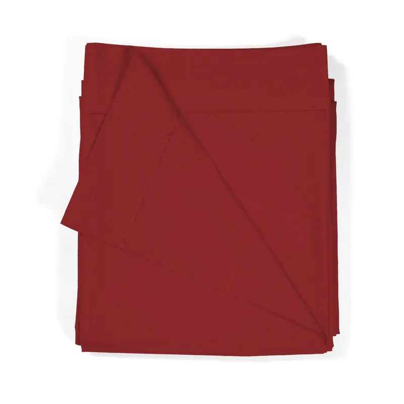 Sábana encimera Algodón Percal de 200 hilos Rojo