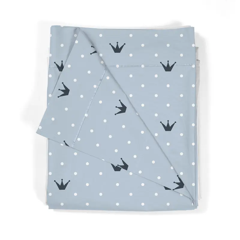 Sábana encimera Estampada Infantil Coronas Azul