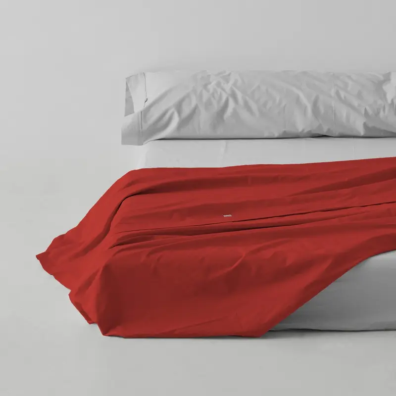 Sábana encimera rojo amapola