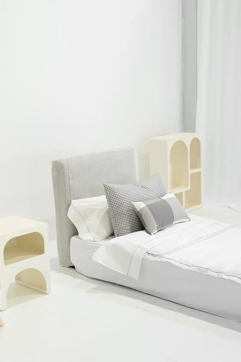 Saco nórdico Duo Zip Blanco con bordón vichy gris