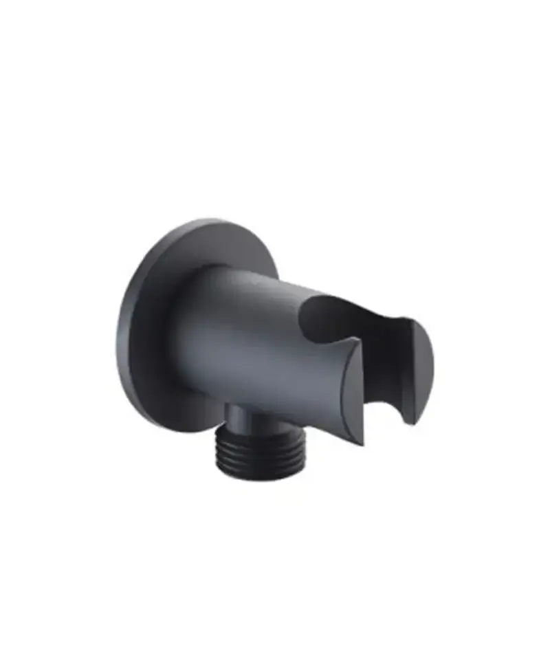 Salida de flexo y soporte para ducha de base circular fabricado en latón de acabado negro bl de Imex