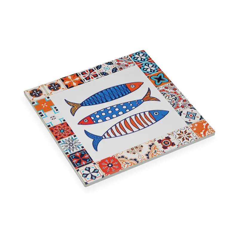 SALVAMANTEL PECES MOSAICO AZUL