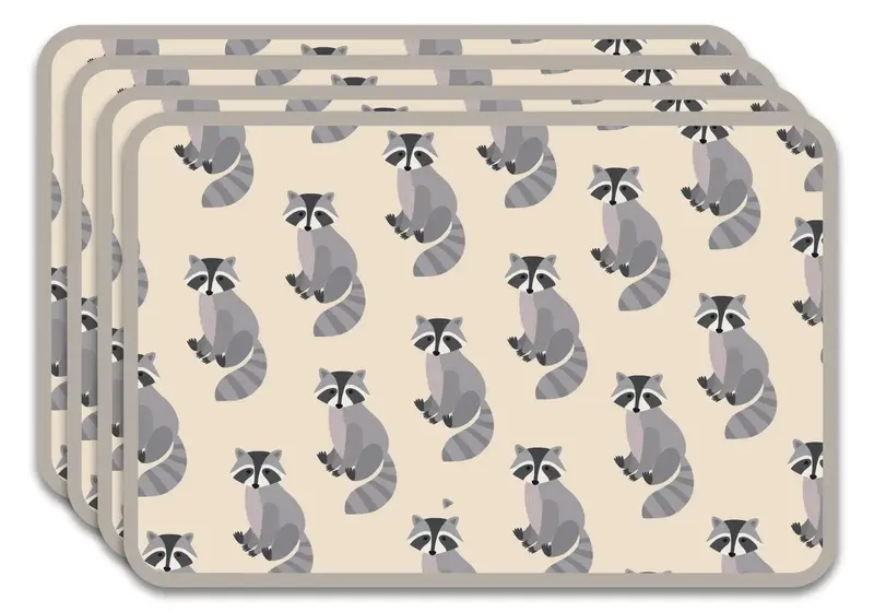 Salvamanteles Infantiles Mapache 45x30 cm Pack de 4
