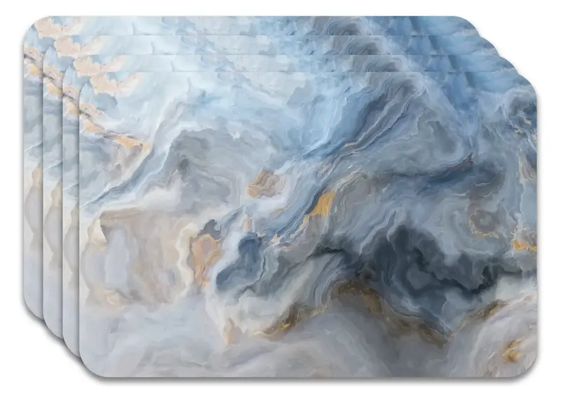 Salvamanteles Mármol Azul 45x30 cm Pack de 4