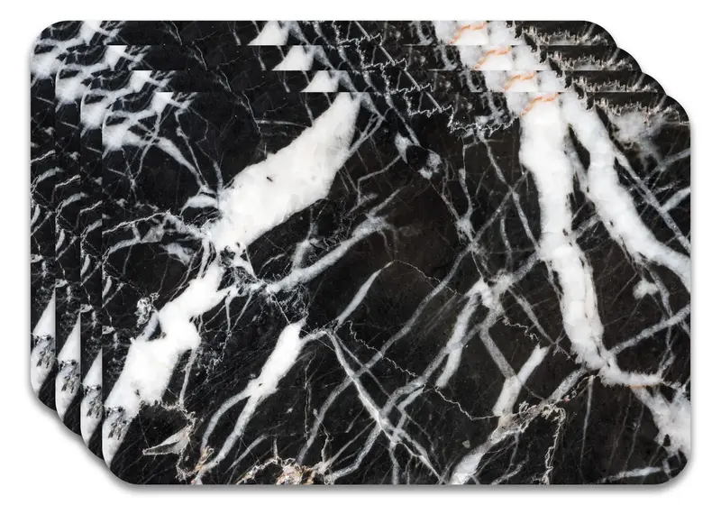 Salvamanteles Mármol Negro 45x30 cm Pack de 4