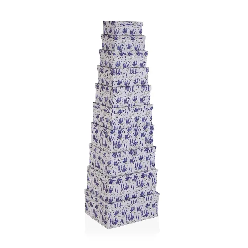 SET 10 CAJAS CARTON LAVANDA