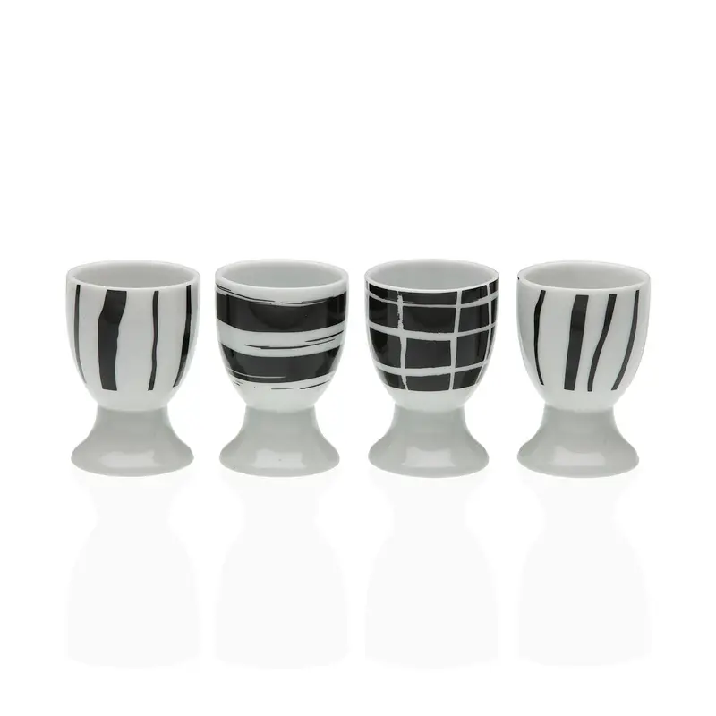 SET 4 SOPORTE HUEVOS RAYAS NEGRAS