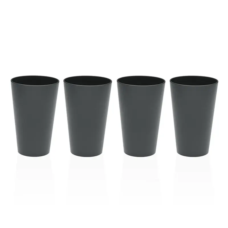 SET 4 VASOS GRISES