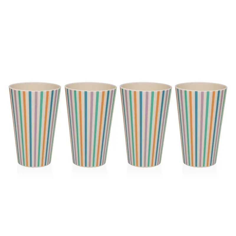 SET 4 VASOS RAYAS
