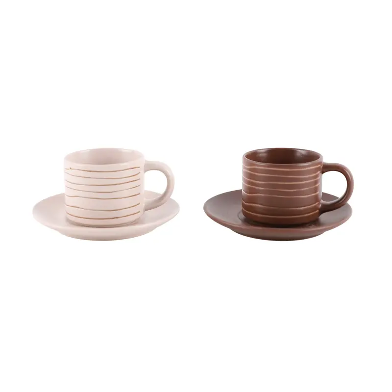 SET 6 CAFE TAZAS C/PLATO BROWNIE