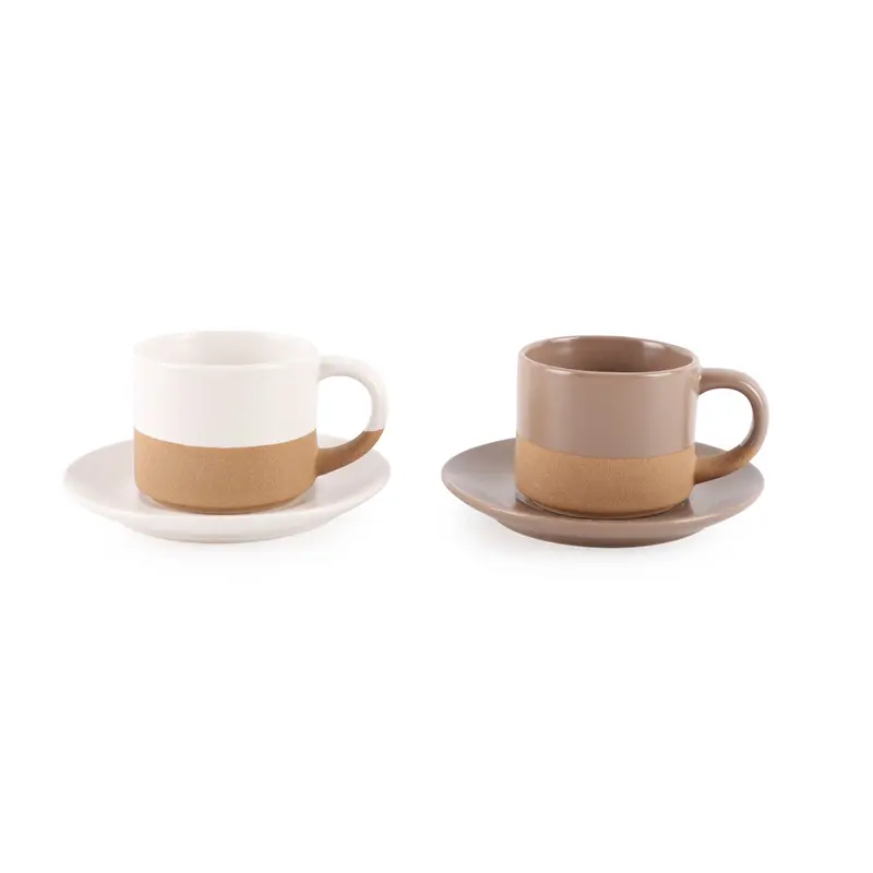 SET 6 CAFE TAZAS CON PLATO