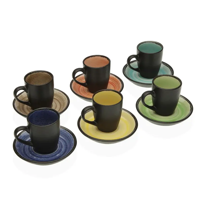 SET 6 TAZAS CAFÉ C/PLATO CAMIL