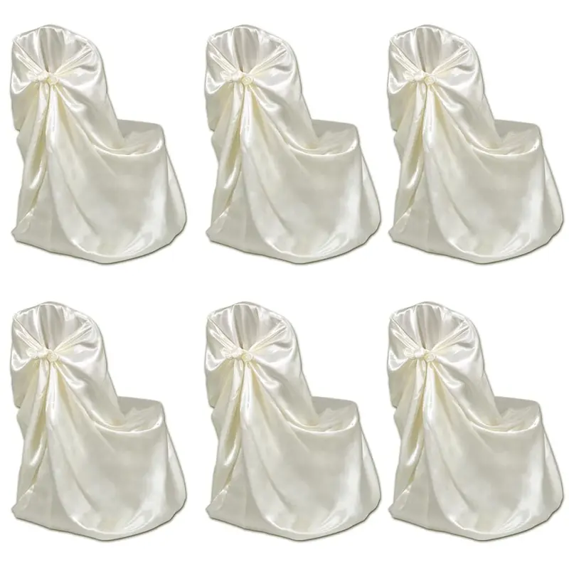 Set de 6 Fundas de color crema para sillas, banquetes y bodas
