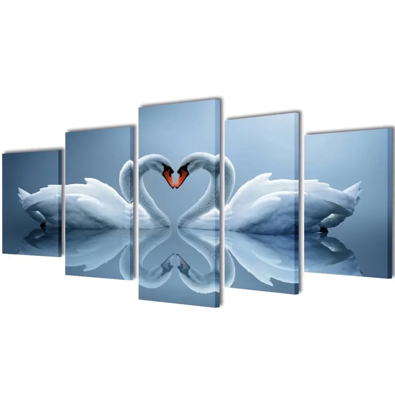 Set de cuadros en lienzo canvas cisne 100x50 cm
