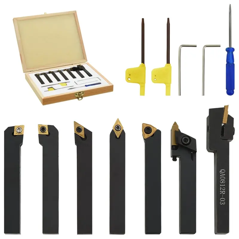 Set de herramientas de torneado indexable 12 piezas 8x8mm 70mm