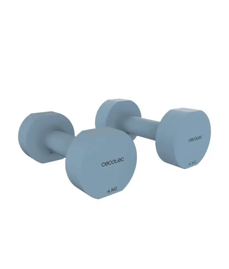 Set de mancuernas 4kg antideslizantes para entrenamiento funcional y compacto Cecotec