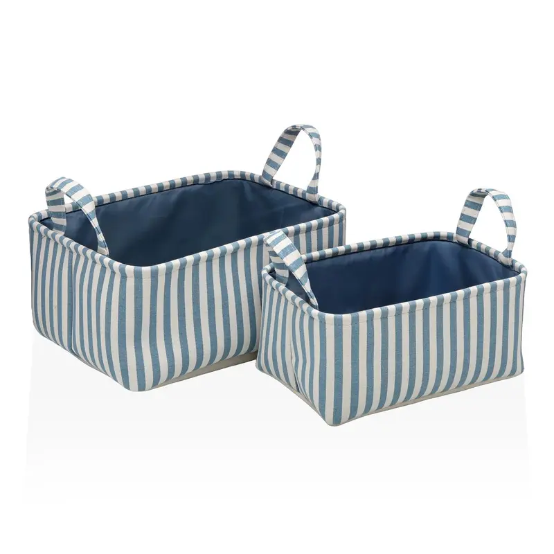 SET DOS CESTAS RAYAS AZUL