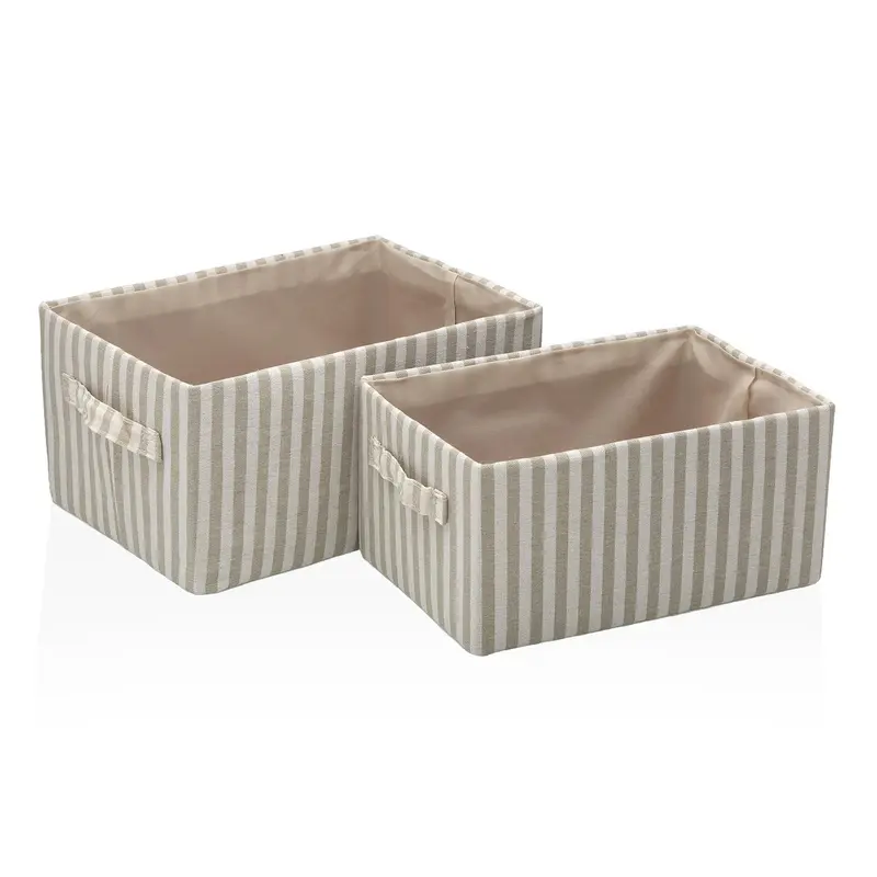 SET DOS CESTAS RAYAS GRIS