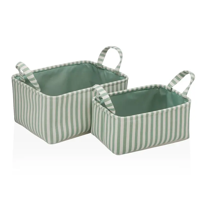 SET DOS CESTAS RAYAS VERDE