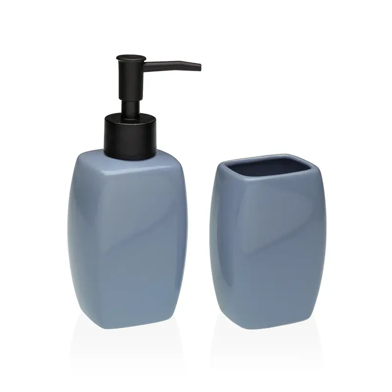 SET JABONERA Y PORTACEPILLOS AZUL