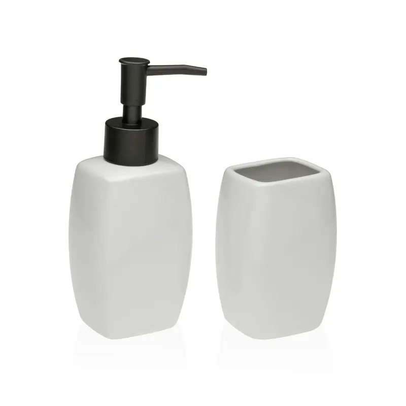SET JABONERA Y PORTACEPILLOS BLANCO