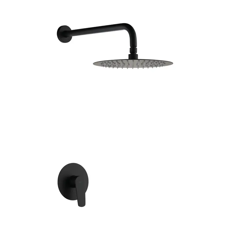 Set monomando empotrado 1 vía Bélgica con rociador negro mate Imex