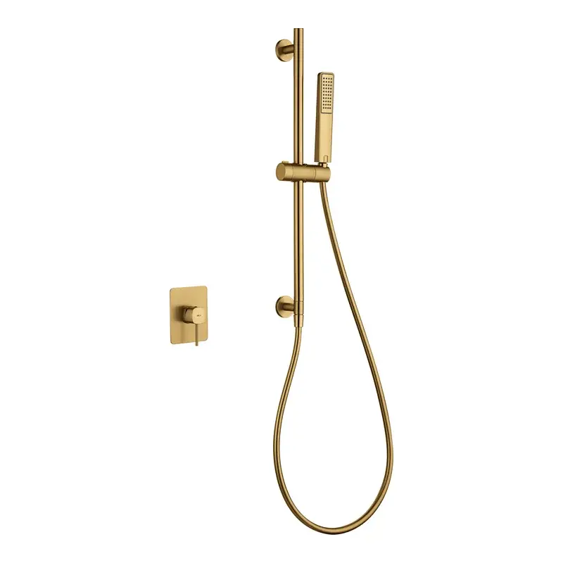 Set Monomando Empotrado 1 Vía Firenze Con Mango Oro Cepillado Imex