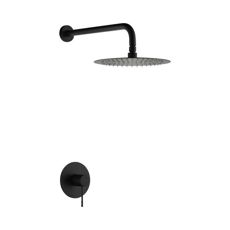 Set monomando empotrado 1 vía Genova con rociador negro mate Imex