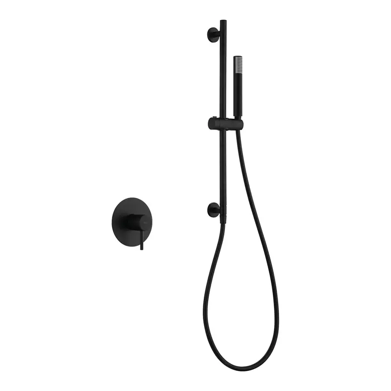 Set monomando empotrado 1 vía Monza con mango negro mate Imex
