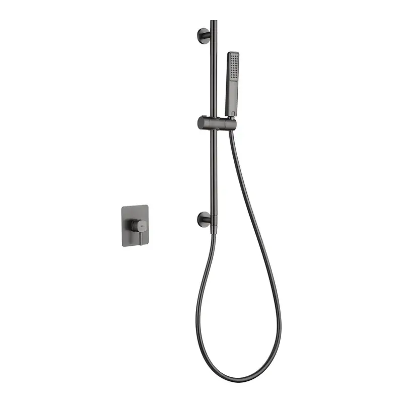 Set monomando empotrado 1 vía Toscana con mango black gun metal Imex