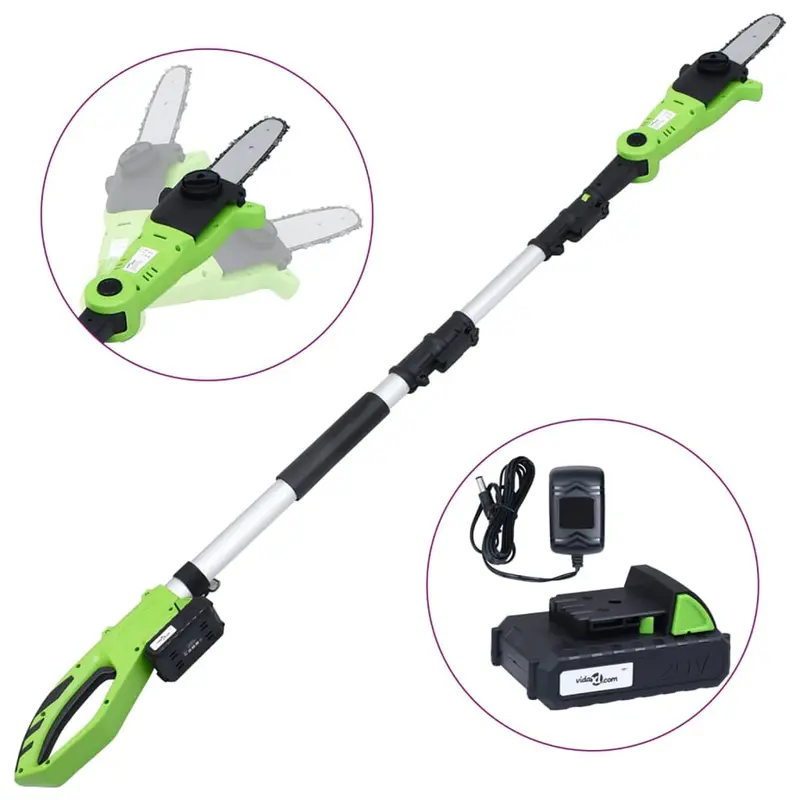 Sierra de pértiga sin cable con batería 20 V 1500 mAh Li-ion