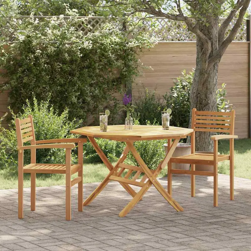 Silla 2 pcs Marrón 56 x 55 x 90.5 cm Madera de teca maciza