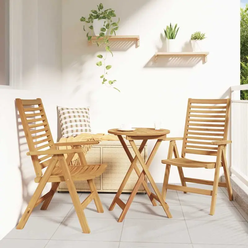 Silla 2 pcs Marrón 64.5 x 52 x 108 cm Madera de teca maciza