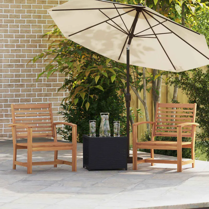 Silla 2 Pieza Marrón 65 x 60 x 76,5 cm Madera de teca maciza