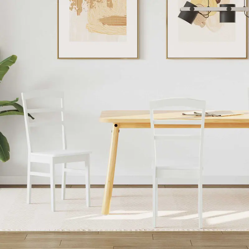 Silla de comedor 2 pcs Madera de Caucho Sólido