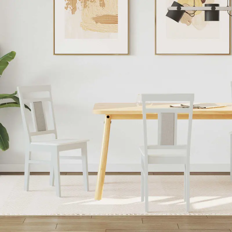 Silla de comedor 2 pcs Madera de Caucho Sólido