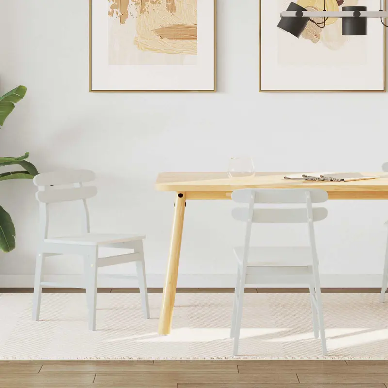 Silla de comedor 2 pcs Madera de Caucho Sólido