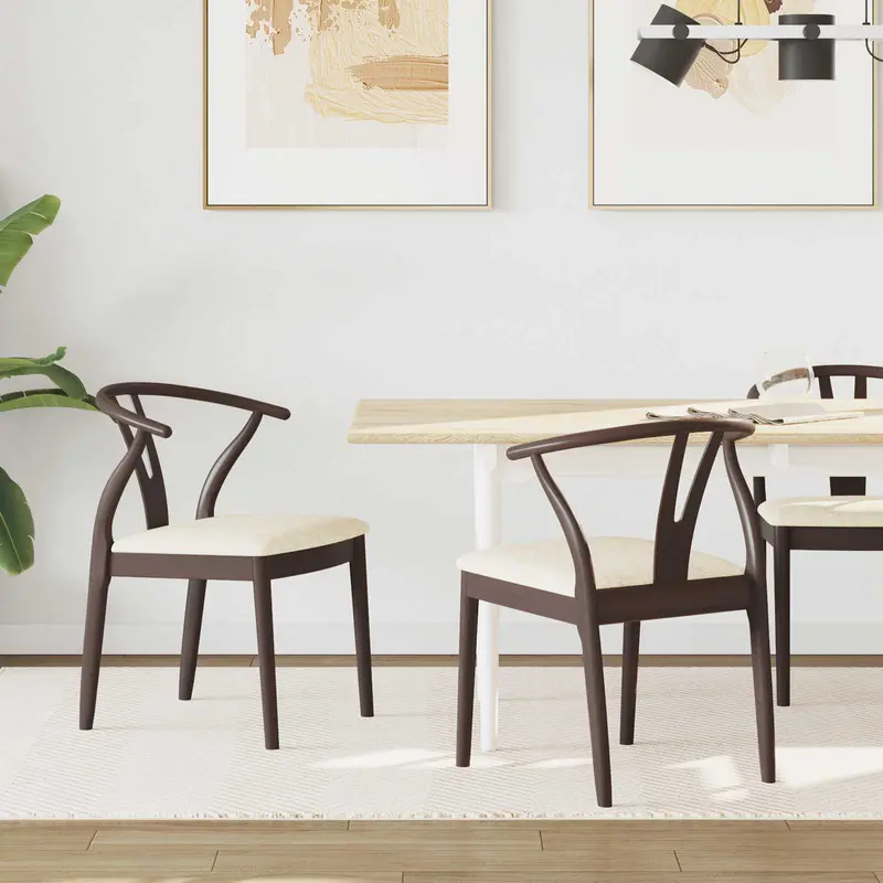 Silla de comedor 2 pcs Marrón claro y claro