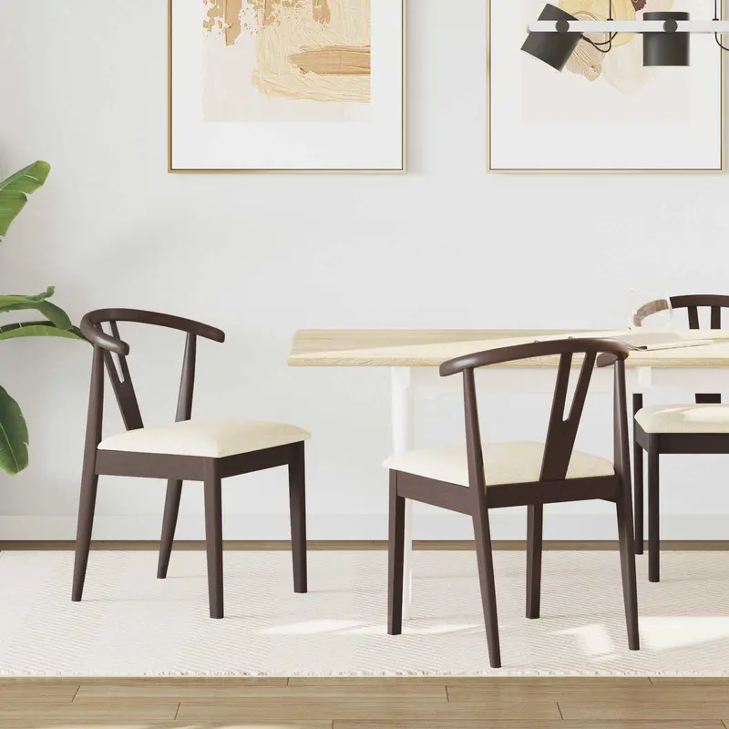 Silla de comedor 2 pcs Marrón claro y claro