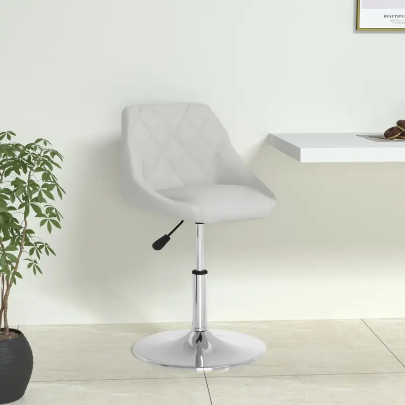 Silla de comedor de cuero sintético blanco