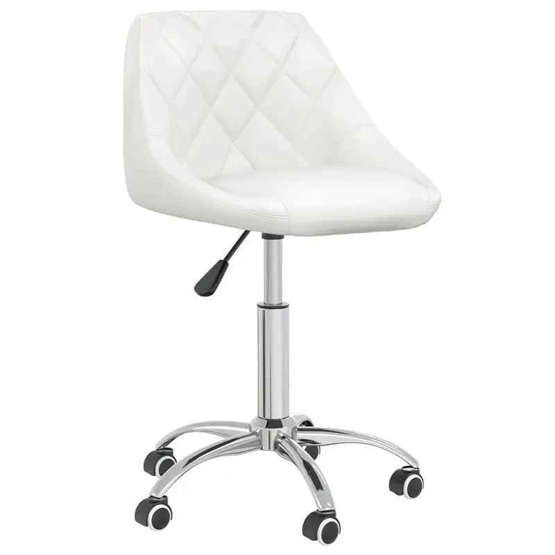 Silla de comedor giratoria cuero sintético blanco