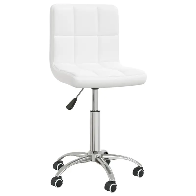 Silla de comedor giratoria cuero sintético blanco