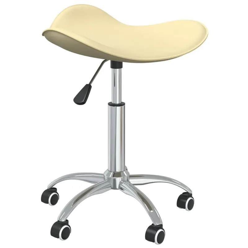 Silla de comedor giratoria de cuero sintético crema